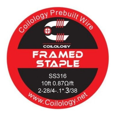 Coilology Framed Staple odporový drát SS316 28/38
