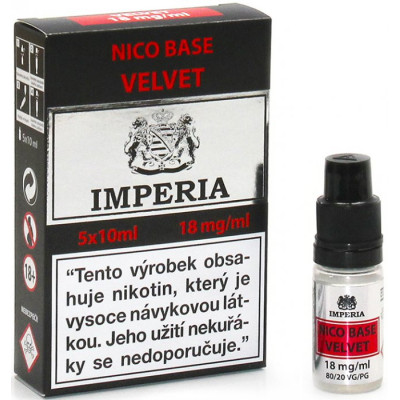 Nikotinová báze CZ IMPERIA Velvet 5x10 ml PG20-VG80 18mg