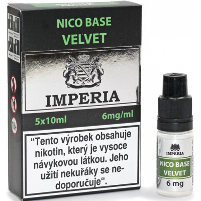 Nikotinová báze CZ IMPERIA Velvet 5x10 ml PG20-VG80 6mg