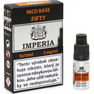 Nikotinová báze CZ IMPERIA 5x10 ml PG50-VG50 3mg
