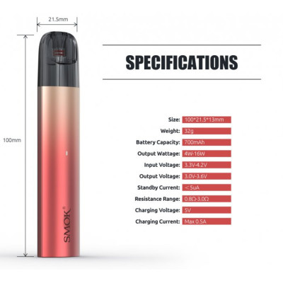 Smoktech SOLUS elektronická cigareta 700mAh Gold Red