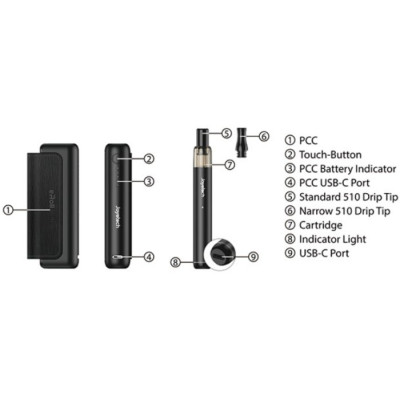 Joyetech eRoll Slim PCC BOX elektronická cigareta 1500mAh Black