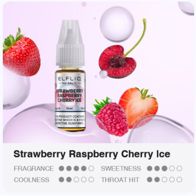 Liquid ELFLIQ Nic SALT Strawberry Raspberry Cherry Ice 10ml - 10mg