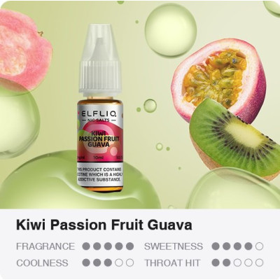 Liquid ELFLIQ Nic SALT Kiwi Passion Fruit Guava 10ml - 20mg
