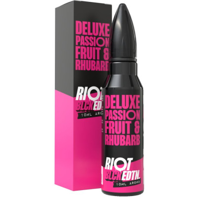 Příchuť Riot Squad BLCK EDTN S&V 10ml Deluxe Passionfruit & Rhubarb (Marakuja s rebarborou)