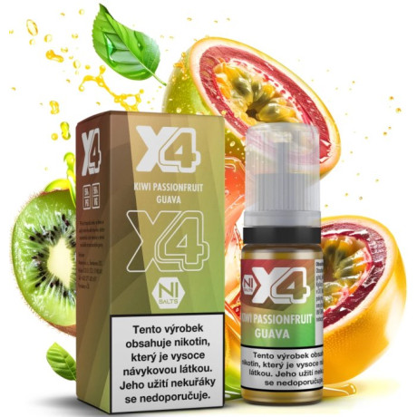 Liquid X4 Bar Juice - Kiwi, marakuja a guava (Kiwi Passionfruit Guava) 10ml - 10mg