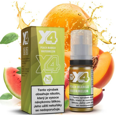 Liquid X4 Bar Juice - Broskev, mango a meloun (Peach Mango Watermelon) 10ml - 10mg