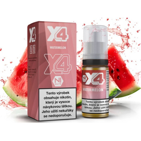 Liquid X4 Bar Juice - Vodní meloun (Watermelon) 10ml - 10mg