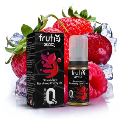 Liquid Frutie BAR Juice - Chladivá jahoda, malina, třešeň (Strawberry Raspberry Cherry Ice) 10ml - 0mg