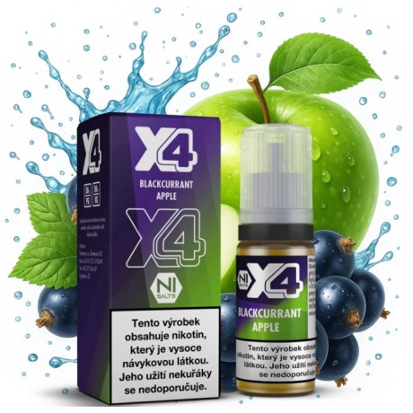 Liquid X4 Bar Juice - Černý rybíz a jablko (Blackcurrant Apple) 10ml - 20mg