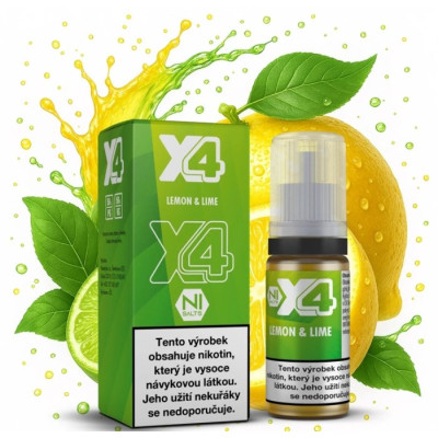 Liquid X4 Bar Juice - Citron a limetka (Lemon and Lime) 10ml - 10mg