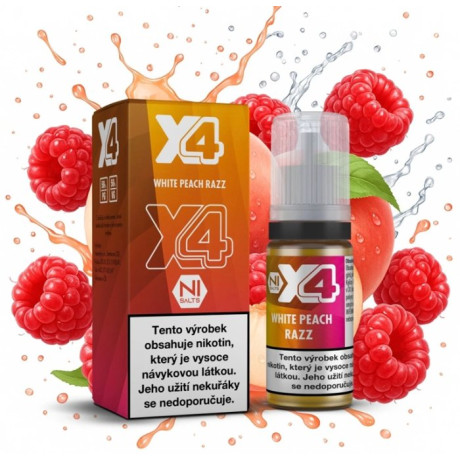 Liquid X4 Bar Juice - Broskev a malina (White Peach Razz) 10ml - 20mg