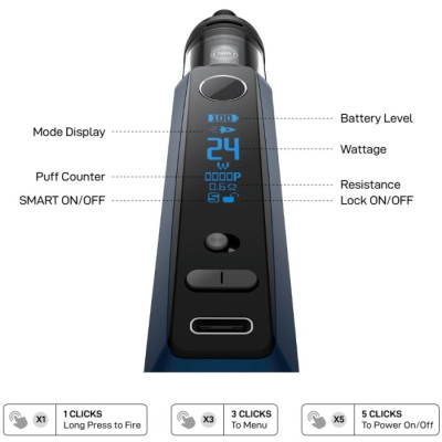 Vaporesso GTX ONE Pro 40W elektronická cigareta 3000mAh Red