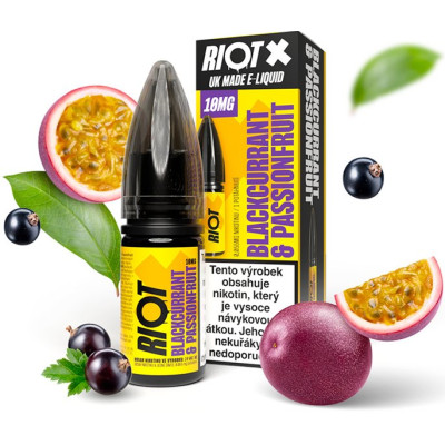 Liquid RIOT X Salt Blackcurrant & Passionfruit (Černý rybíz a marakuja) 10ml-10mg