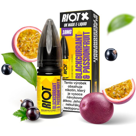 Liquid RIOT X Salt Blackcurrant & Passionfruit (Černý rybíz a marakuja) 10ml-20mg
