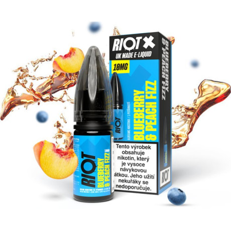 Liquid RIOT X Salt Blueberry & Peach Fizz (Borůvka a broskvová limonáda) 10ml-10mg