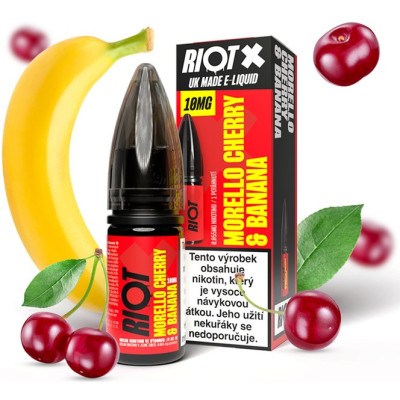 Liquid RIOT X Salt Morello Cherry & Banana (Kyselá višeň a banán) 10ml-10mg