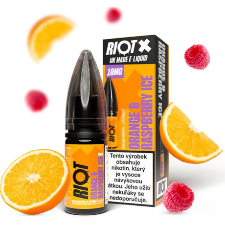 Liquid RIOT X Salt Orange & Raspberry Ice (Ledový pomeranč a malina) 10ml-10mg