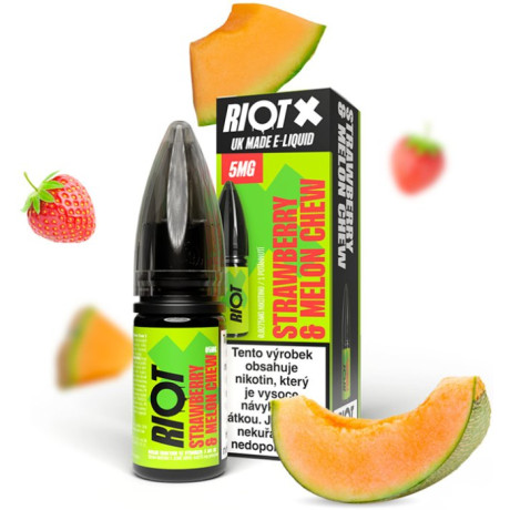 Liquid RIOT X Salt Strawberry & Melon Chew (Jahodovo-melounová žvýkačka) 10ml-10mg