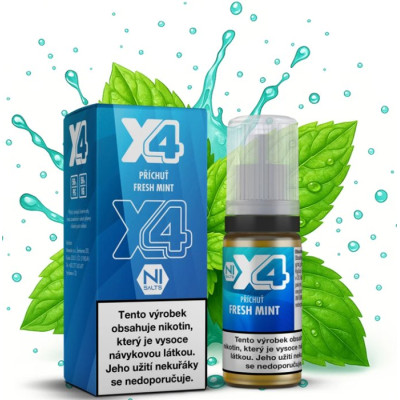 Liquid X4 Bar Juice - Čerstvá máta (Fresh Mint) 10ml - 10mg