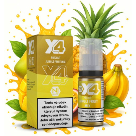 Liquid X4 Bar Juice - Tropické ovoce (Jungle Fruit Mix) 10ml - 20mg